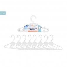 FS733: 8 White Baby Clothes Hangers